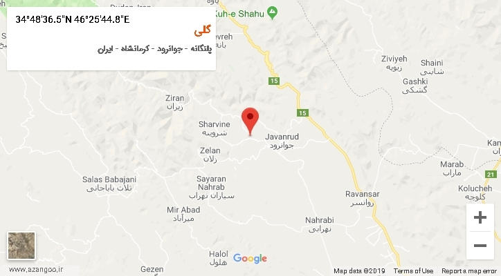 روستای گلی بر روی نقشه