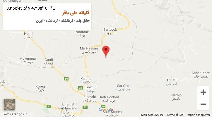 روستای گلیانه علی باقر بر روی نقشه