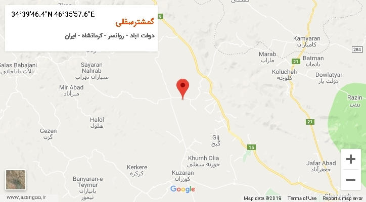 روستای گمشترسفلی بر روی نقشه