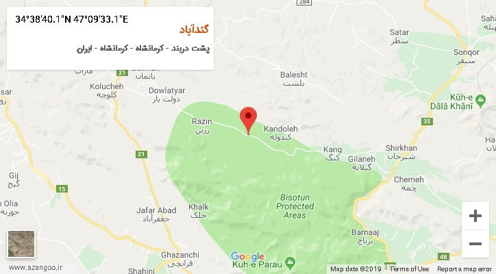 روستای گندآباد بر روی نقشه