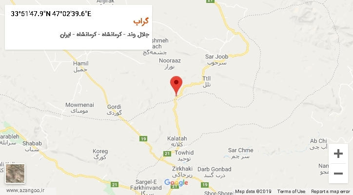 روستای گراب بر روی نقشه