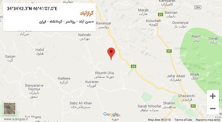 روستای گرازآباد بر روی نقشه