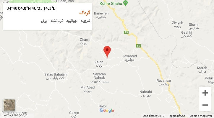 روستای گردک بر روی نقشه