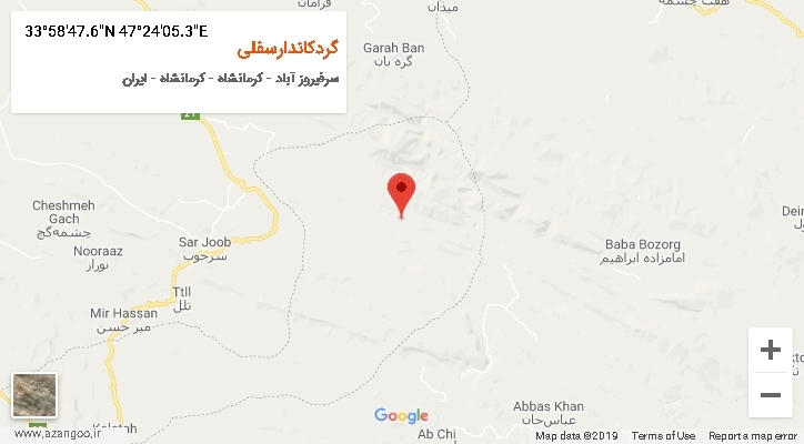 روستای گردکاندارسفلی بر روی نقشه