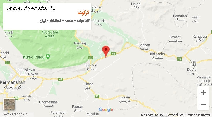 روستای گرگوند بر روی نقشه