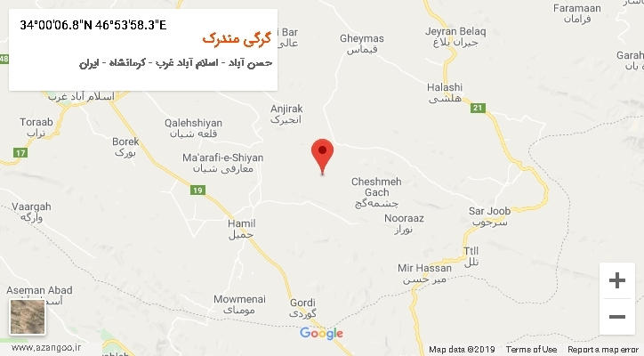 روستای گرگی مندرک بر روی نقشه
