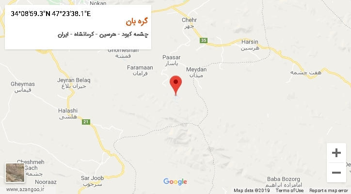 روستای گره بان بر روی نقشه
