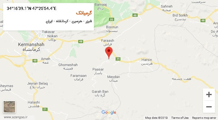 روستای گرمیانک بر روی نقشه