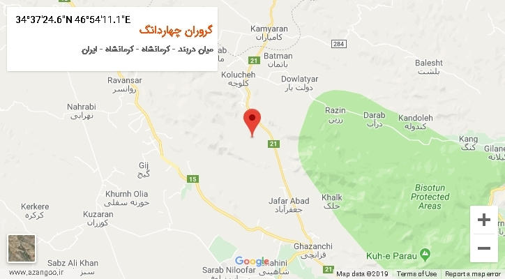 روستای گروران چهاردانگ بر روی نقشه