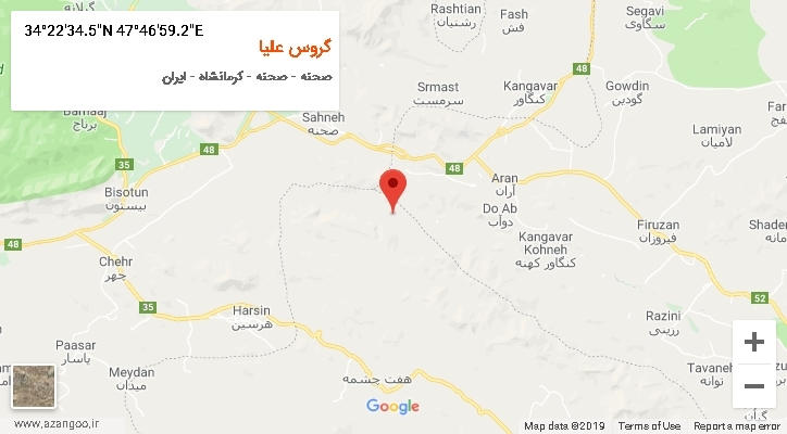 روستای گروس علیا بر روی نقشه