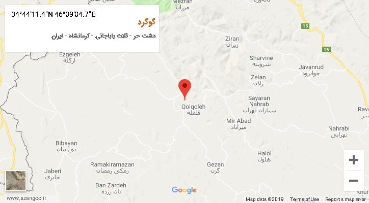 روستای گوگرد بر روی نقشه