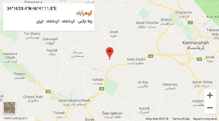 روستای گوهرآباد بر روی نقشه