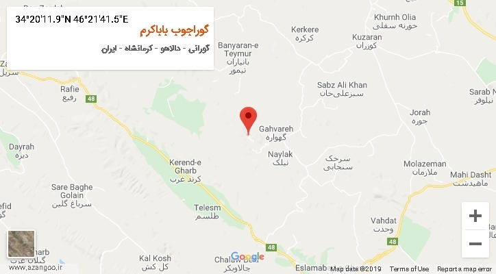 روستای گوراجوب باباکرم بر روی نقشه