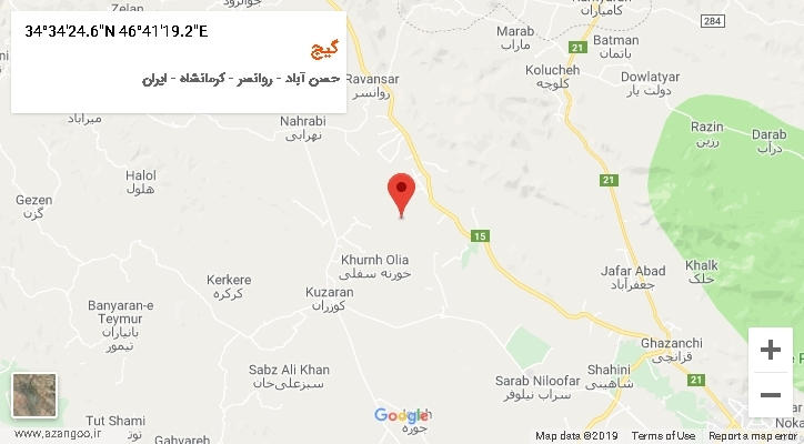 روستای گیج بر روی نقشه