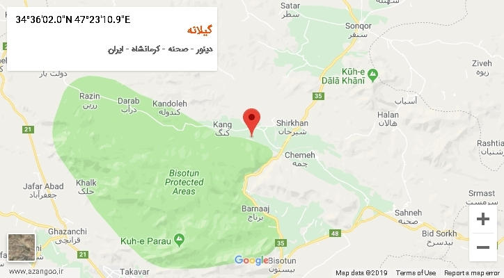 روستای گیلانه بر روی نقشه