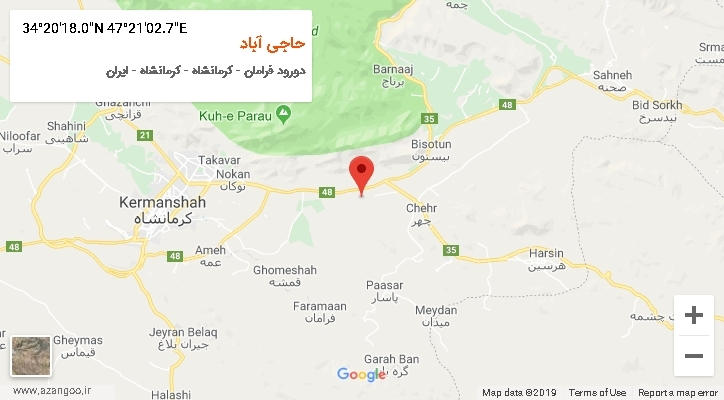روستای حاجی آباد بر روی نقشه