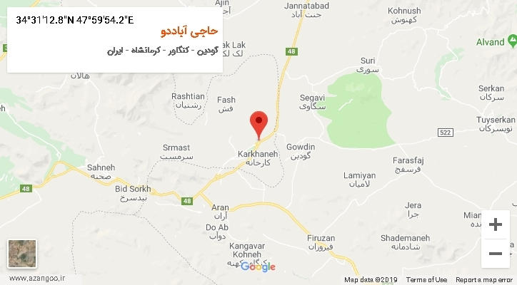 روستای حاجی آباددو بر روی نقشه