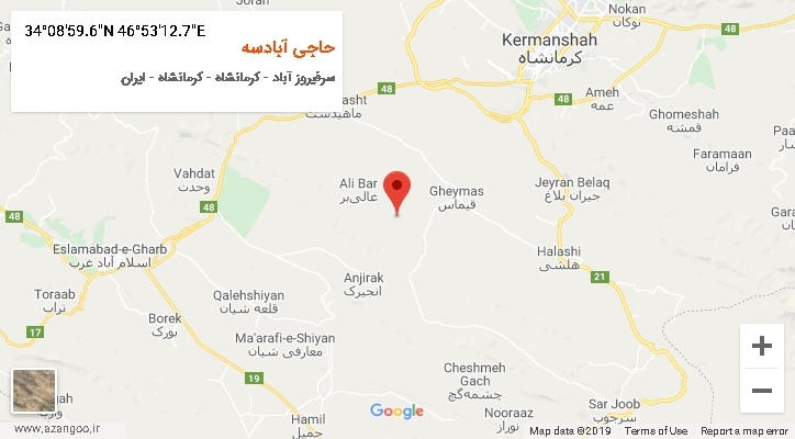 روستای حاجی آبادسه بر روی نقشه
