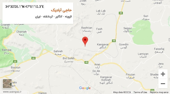 روستای حاجی آبادیک بر روی نقشه