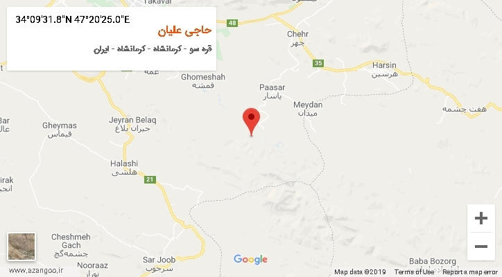 روستای حاجی علیان بر روی نقشه