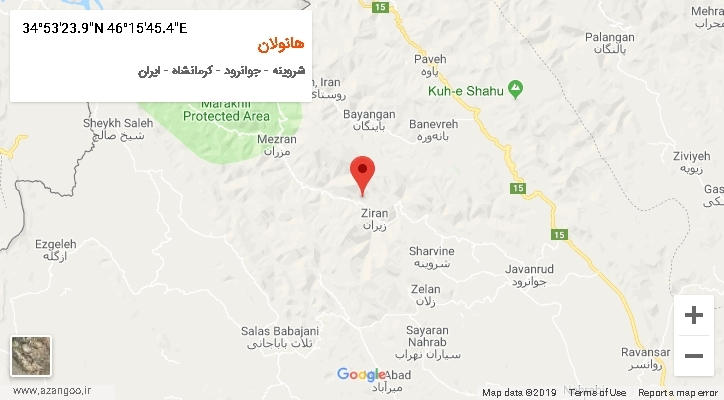 روستای هانولان بر روی نقشه