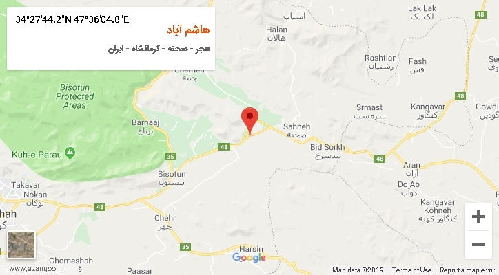 روستای هاشم آباد بر روی نقشه