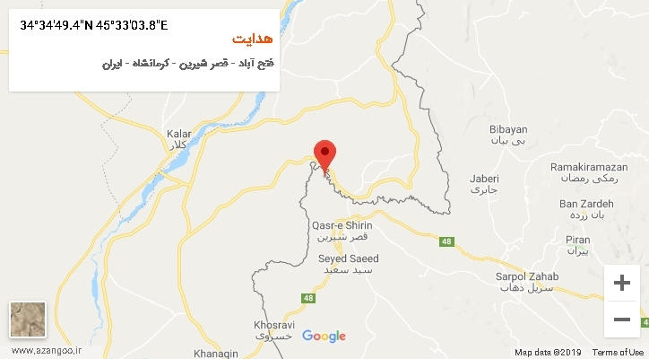 روستای هدایت بر روی نقشه