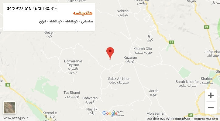 روستای هفتچشمه بر روی نقشه