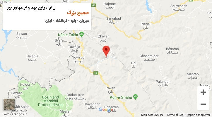 روستای حجیج بزرگ بر روی نقشه