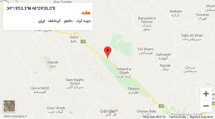 روستای هلته بر روی نقشه