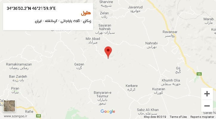 روستای هلول بر روی نقشه