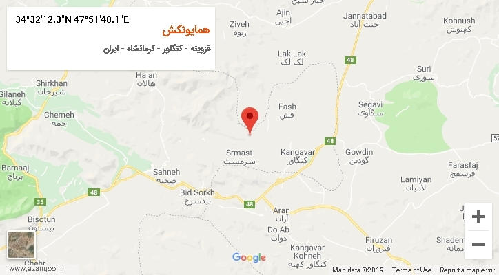 روستای همایونکش بر روی نقشه