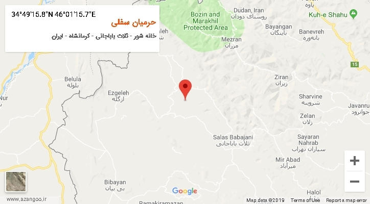 روستای حرمیان سفلی بر روی نقشه