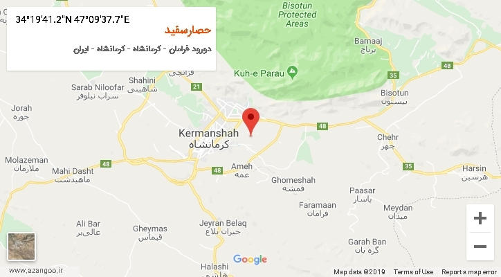 روستای حصارسفید بر روی نقشه