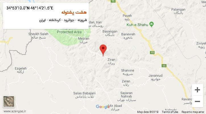 روستای هشت پشتوله بر روی نقشه