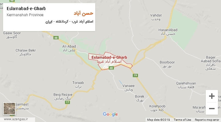 دهستان حسن آباد بر روی نقشه