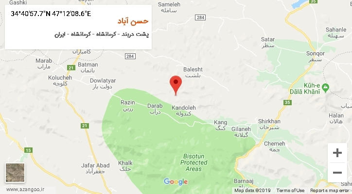 روستای حسن آباد بر روی نقشه
