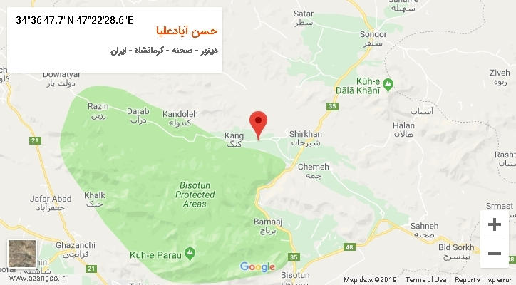 روستای حسن آبادعلیا بر روی نقشه