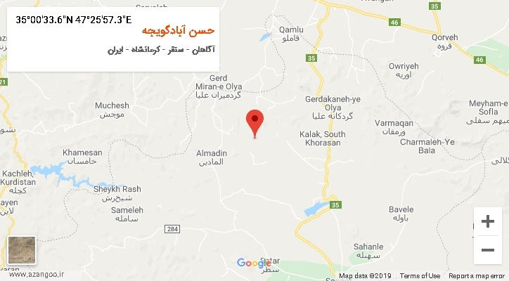 روستای حسن آبادگویجه بر روی نقشه