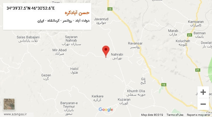 روستای حسن آبادکره بر روی نقشه