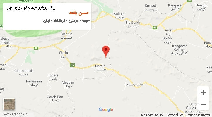 روستای حسن بقعه بر روی نقشه