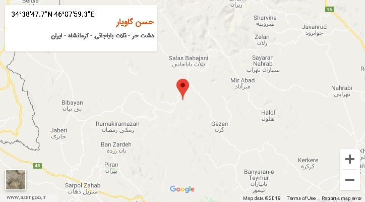 روستای حسن گاویار بر روی نقشه