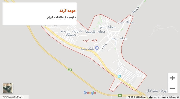 دهستان حومه کرند بر روی نقشه
