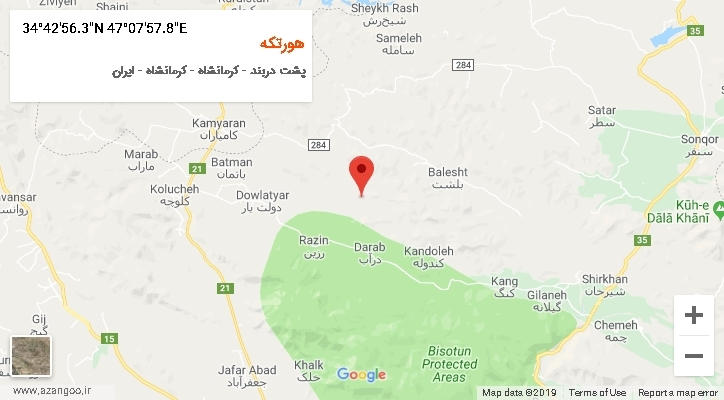 روستای هورتکه بر روی نقشه