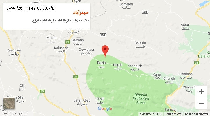 روستای حیدرآباد بر روی نقشه