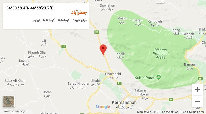 روستای جعفرآباد بر روی نقشه