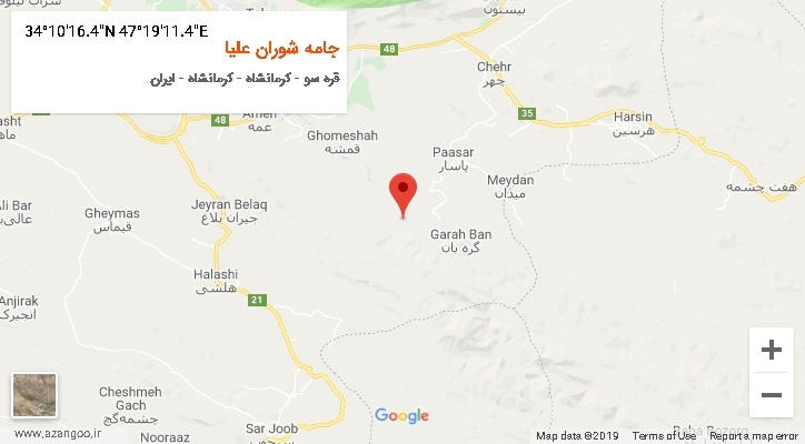 روستای جامه شوران علیا بر روی نقشه