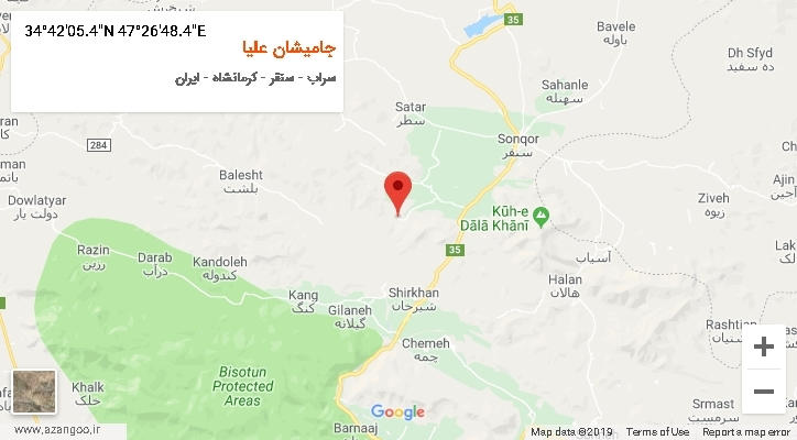 روستای جامیشان علیا بر روی نقشه