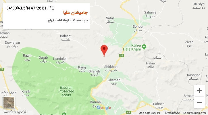 روستای جامیشان علیا بر روی نقشه