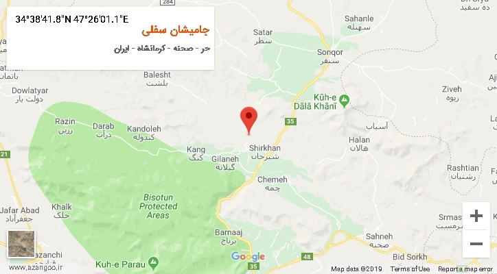 روستای جامیشان سفلی بر روی نقشه